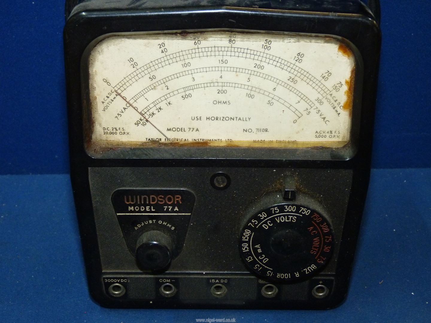 A Taylor Multi meter (Windsor model nos. 77A), Made in England by Taylor Electrical Instruments Ltd. - Image 2 of 2