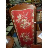 An elegant Mahogany framed, carved detail three fold Screen,