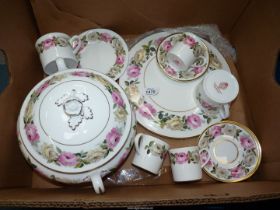 A quantity of Royal Worcester 'Royal Garden' tea ware including three coffee cans and saucers,