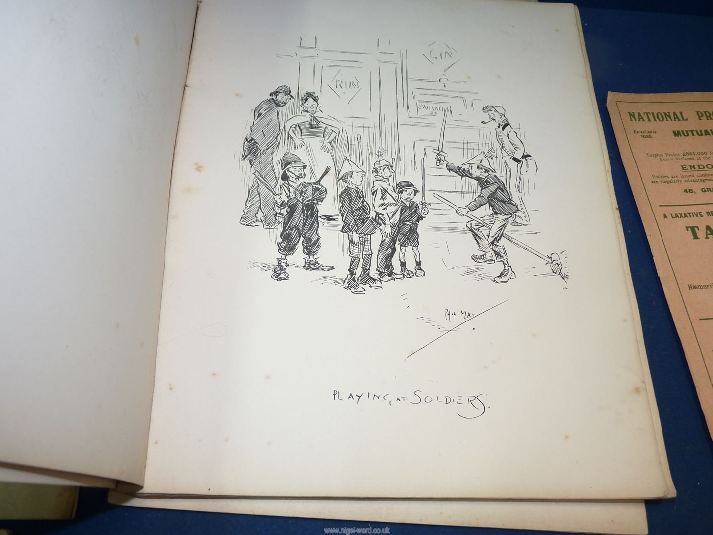 A folder containing World War I & II cartoon sketches etc. - Image 3 of 6