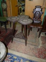 An unusual probably Mahogany arts and crafts type occasional Table having a tri-circle/lobed top