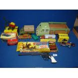 A small quantity of toy cars including battery operated Rolls Royce, 1950's army wagon,