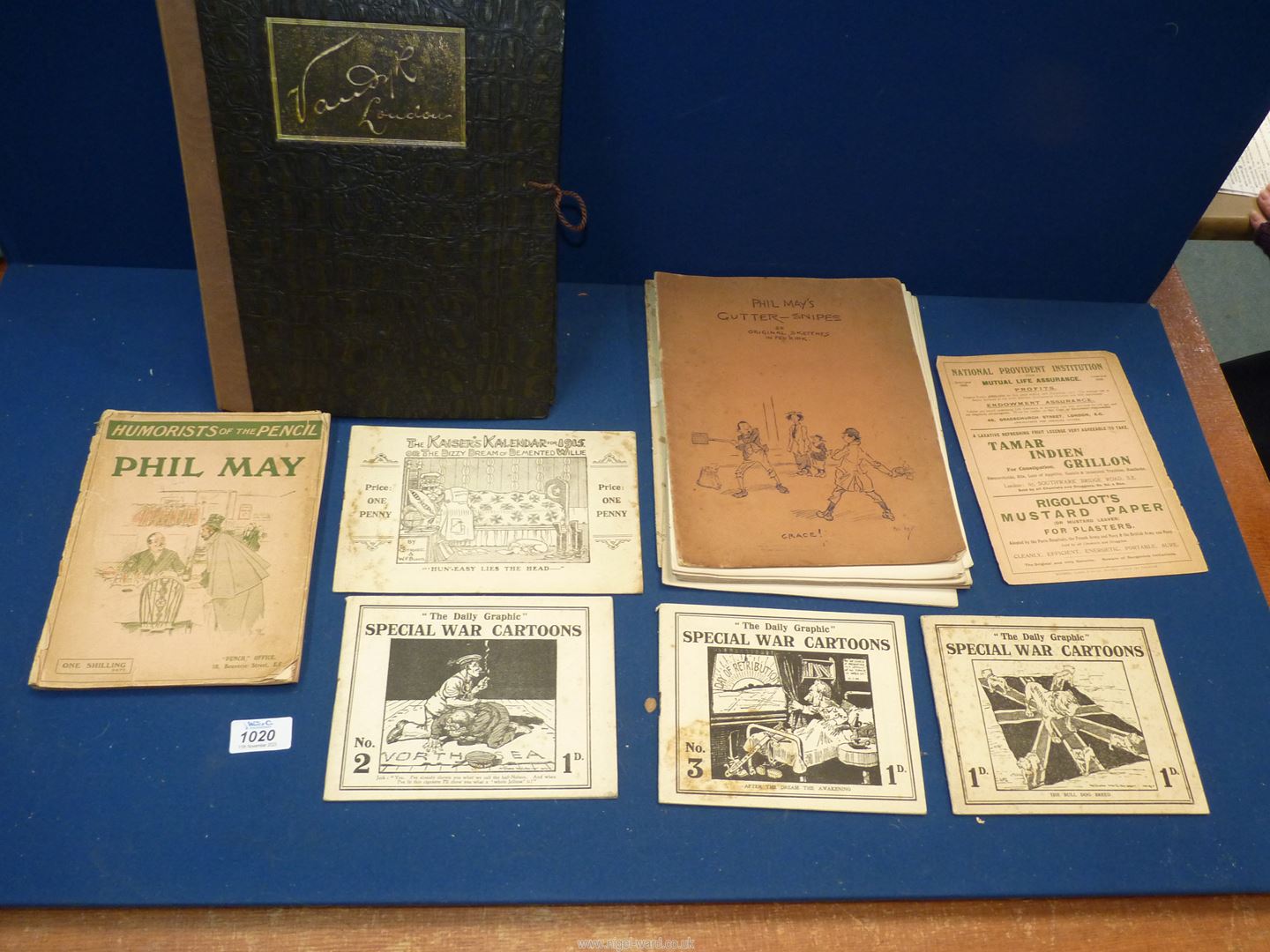 A folder containing World War I & II cartoon sketches etc. - Image 2 of 6