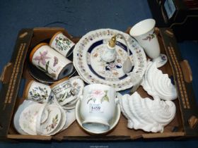 A quantity of mixed china to include; Coalport Country ware shell bowls, Portmeirion pots,