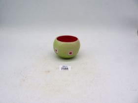 A Muta Boreke Sklo bowl in green and red colourways, 4'' diameter,