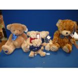 A quantity of Teddy Bears to include; Hamleys 2000 special edition, Darcy Bear, Golden Jubilee,