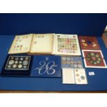 A small quantity of coins including Royal Mint 2005 proof set 'The United Kingdom' 1955 coin