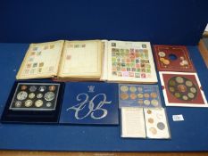 A small quantity of coins including Royal Mint 2005 proof set 'The United Kingdom' 1955 coin