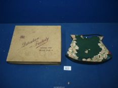 A ladies Edwardian leather and silk Bag by Debenham & Freebody, boxed.