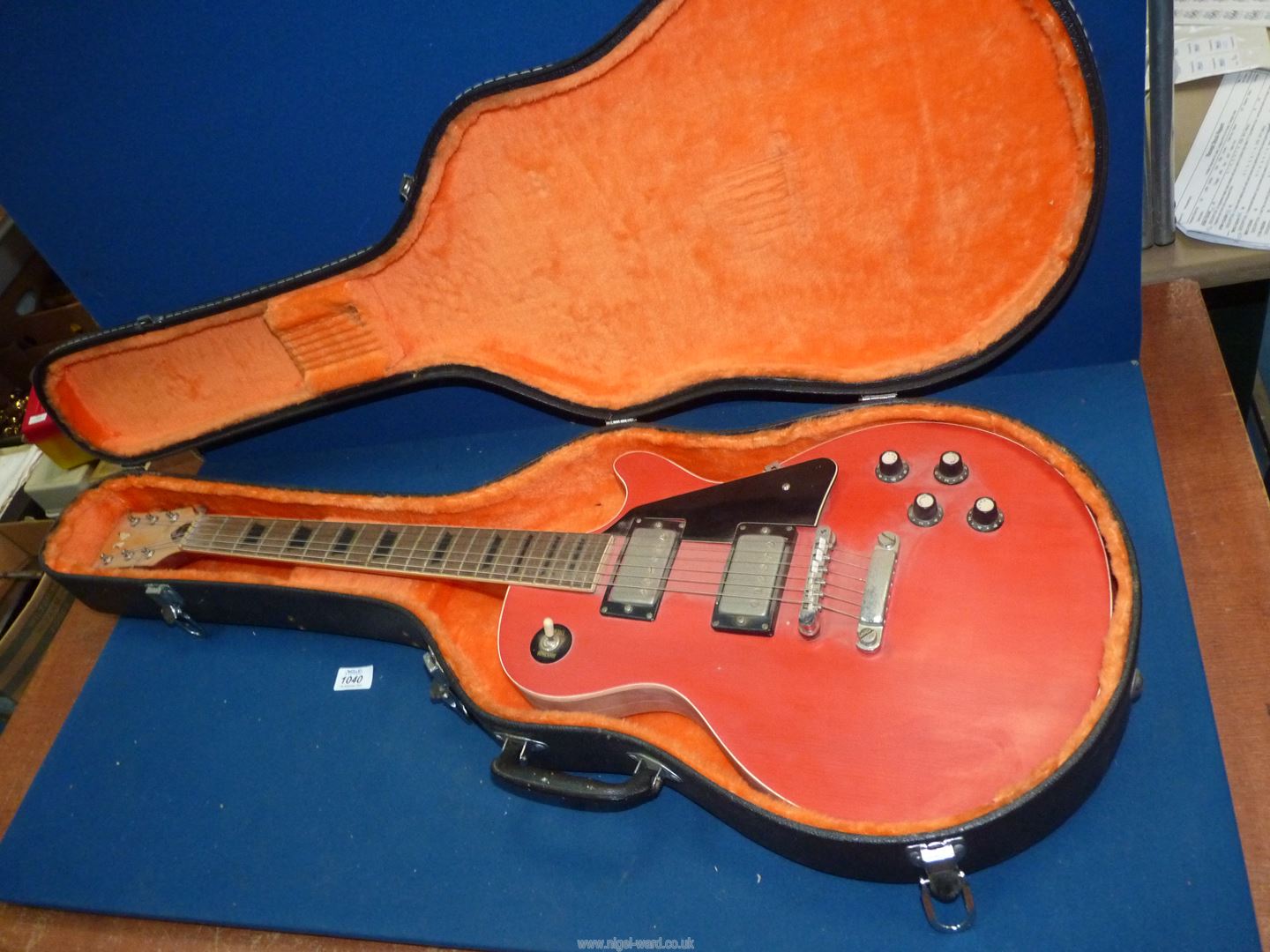 A red 'Kay' six string Electric guitar with hard case. - Image 2 of 4