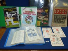 A quantity of sporting memorabilia including 'Sport' papers 1952 -52,