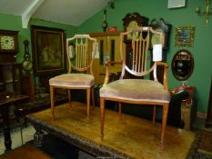Two fine quality shield back Chair, (one an armchair),