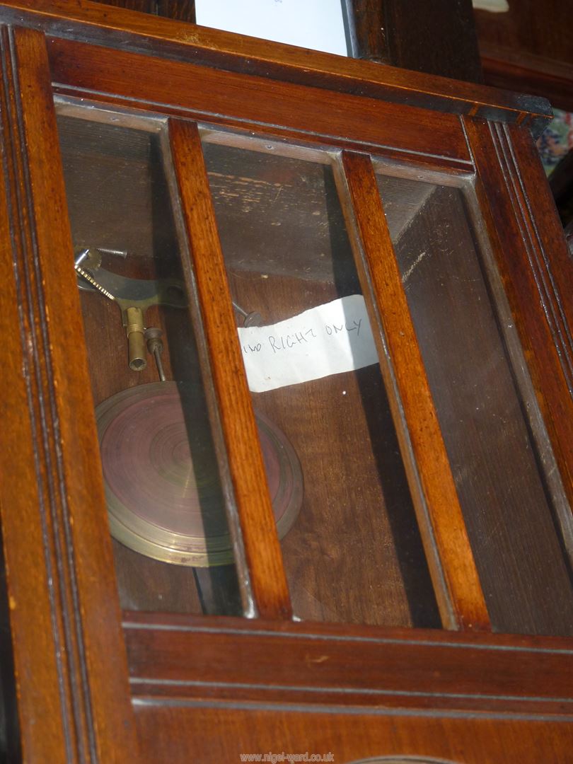 A Wall Clock in darkwood case and glass panelled door, - Image 2 of 2