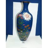 A large Japanese Cloisonne vase decorated with flowers, Neiji period, a/f.