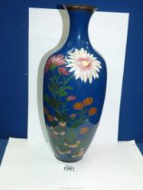 A large Japanese Cloisonne vase decorated with flowers, Neiji period, a/f.