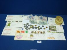 Eight First Day and commemorative covers from the 1970's, foreign banknotes including German ,