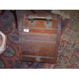 An Edwardian Mahogany Coal Box with brass/copper handle.