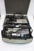 A Hitachi VK-C800 Saticon "Color Video Camera" in fitted case with accessories together with a