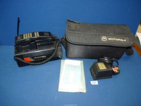 A Circa 1989 Vintage Motorola 4800X Cellular Mobile Telephone with case and instructions.