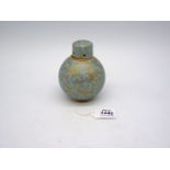 An unusual Royal Worcester porcelain spherical bottle and cover pot pourri in turquoise blue and