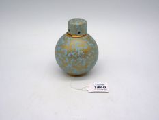 An unusual Royal Worcester porcelain spherical bottle and cover pot pourri in turquoise blue and