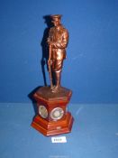 A Danbury Mint 'For the Fallen', WWI centenary resin sculpture having five coins to the base.