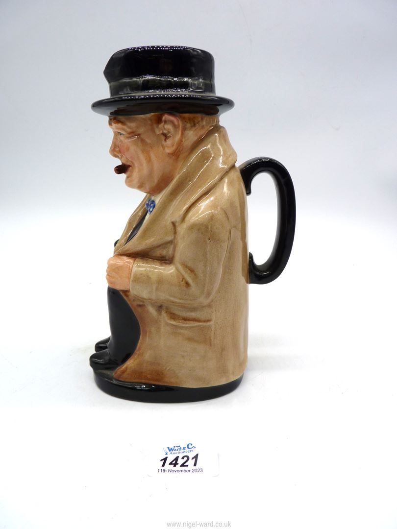 A Royal Doulton 'Winston Churchill' Toby jug, 9 1/4" tall. - Image 2 of 4