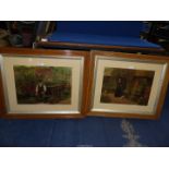 A pair of wooden framed Prints titled "The Gardener" and "The Gardener's Wife", 30 1/2" x 25 1/2".