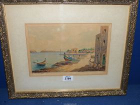 A framed and mounted Watercolour depicting St.