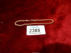 A 9ct gold chain bracelet, weight 1.51g.