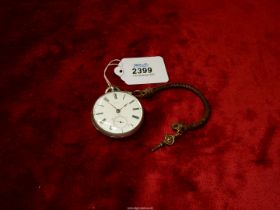 A Silver cased key-wound Fusee Pocket watch by Joseph Taylor, Pontefract serial no.