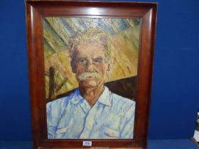 An oil portrait of the Humanitarian Dr. Robert Schweitzer.