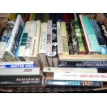 A box of hardback books to include; The Sherlock Holmes Companion, Morgana's Fault by Susan Lukas,