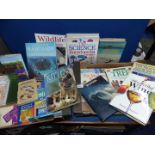 Two boxes of assorted books including science/nature, Monty Don, David Attenborough, etc.