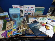 Two boxes of assorted books including science/nature, Monty Don, David Attenborough, etc.