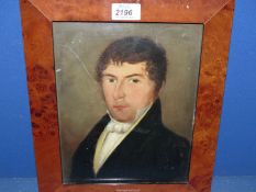 A framed Oil on panel painting, portrait of a gentleman, no visible signature, 11 1/4" x 13 1/2".