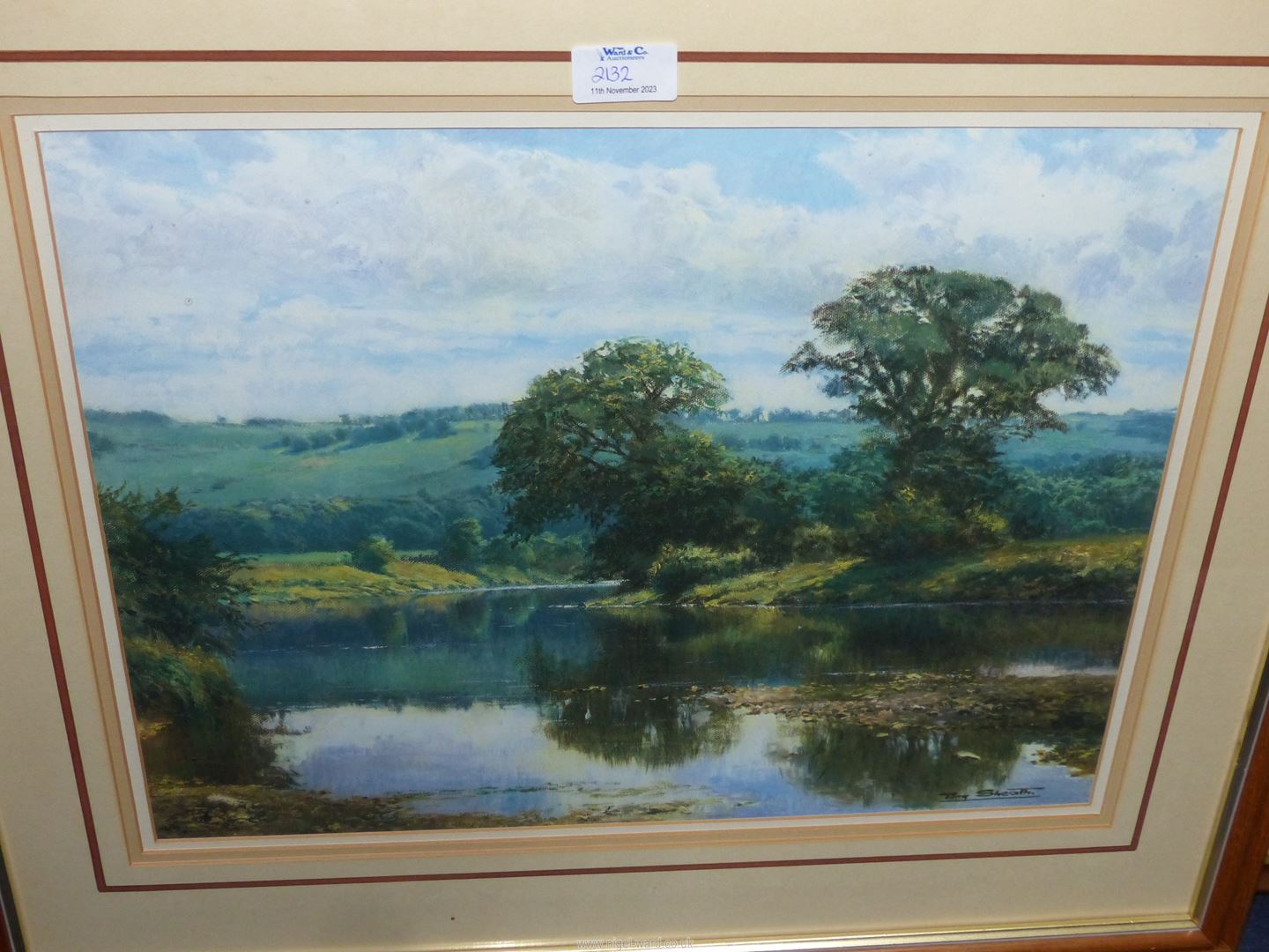 A framed and mounted Tony Sheath Print of a river landscape, 26" x 22 1/2", along with a James D. - Image 3 of 4