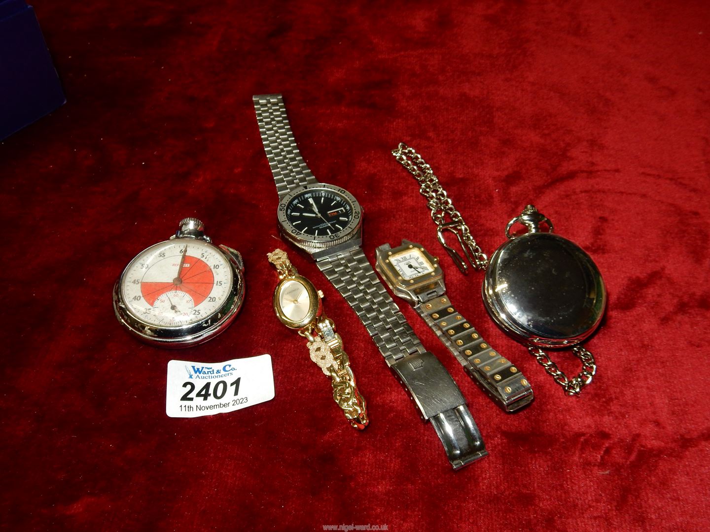 A small quantity of watches including stainless steel Pulsar, 'Referee' stopwatch,