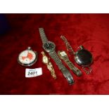 A small quantity of watches including stainless steel Pulsar, 'Referee' stopwatch,