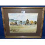 A framed and mounted Watercolour titled "St. Peter's Dixton", signed lower right K.A.