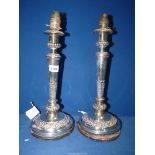 A pair of Silver candlesticks, Birmingham 1809, maker 'MB' Matthew Boulton,