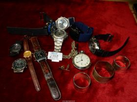 A quantity of wristwatches and watch faces including Sekonda, Casio,