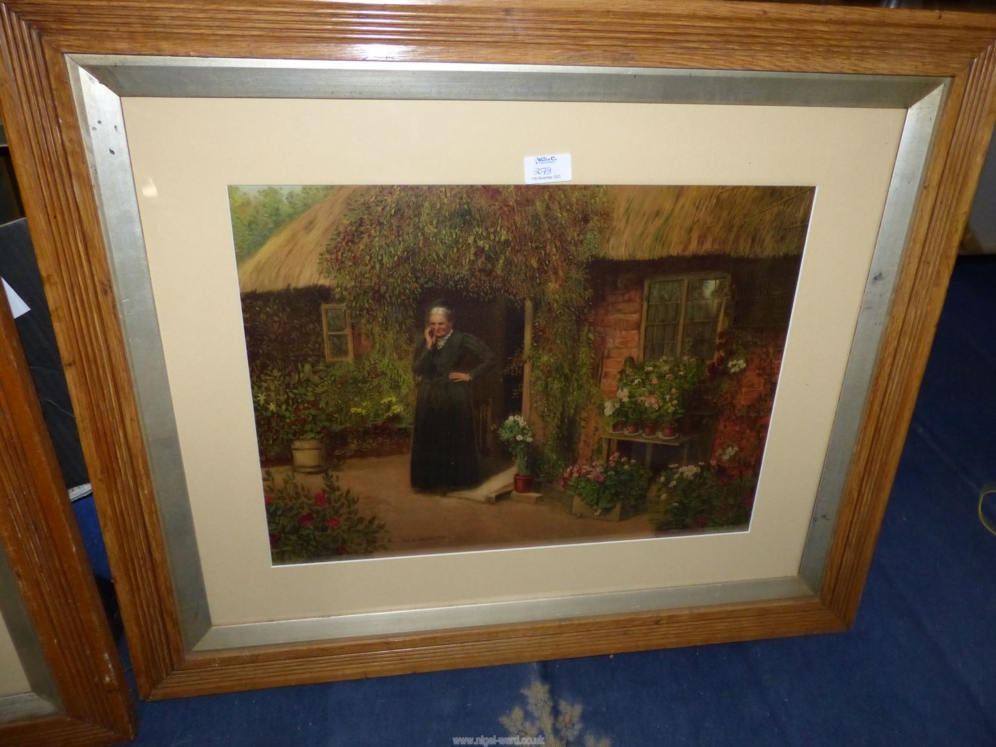 A pair of wooden framed Prints titled "The Gardener" and "The Gardener's Wife", 30 1/2" x 25 1/2". - Image 3 of 3