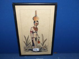 A signed Watercolour "Turkana Young Girl".