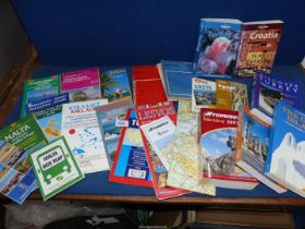 A box of Maps and Travel books to include; Grand Canaria, Turkey, Mexico, etc.