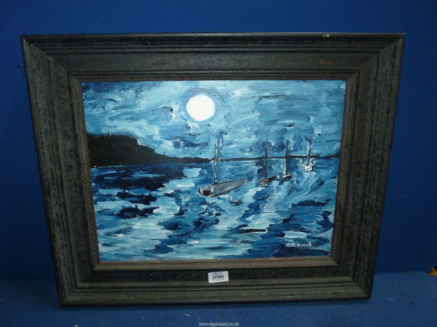 Isherwood "Moonlit Harbour", an Oil on board, signed lower right, framed, - Image 3 of 9