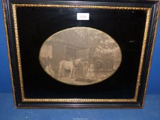 A George Morland Print (Lithograph) in 'Verre Eglomise' frame, 19 1/4" x 15 3/4".