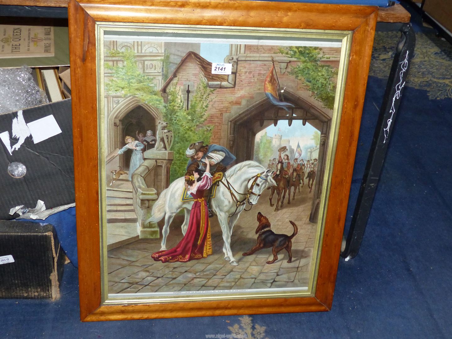 A framed Print "Victors After The Battle of Edgehill, Oct. 23rd 1642, Time of King Charles". - Image 2 of 2