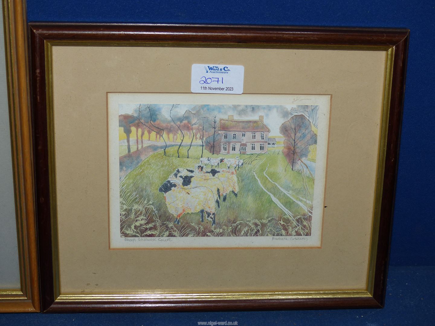 Three framed and mounted Barbara Graham Prints to include "Sheep, Shelwick Court", - Image 3 of 3