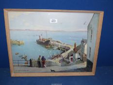 A framed Print by Vernon Ward of Newlyn harbour.